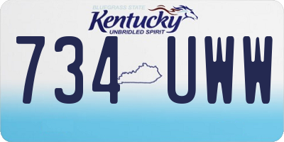 KY license plate 734UWW