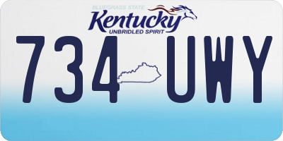 KY license plate 734UWY