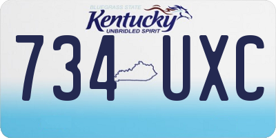 KY license plate 734UXC