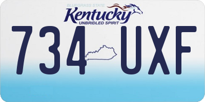KY license plate 734UXF