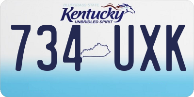 KY license plate 734UXK