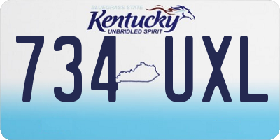 KY license plate 734UXL