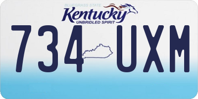 KY license plate 734UXM