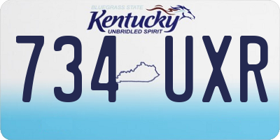 KY license plate 734UXR