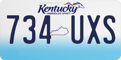 KY license plate 734UXS