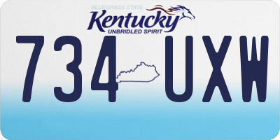 KY license plate 734UXW