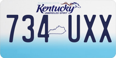 KY license plate 734UXX