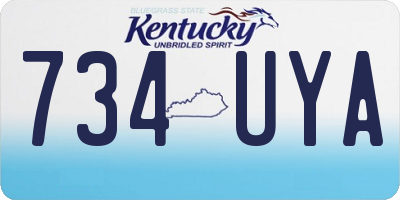 KY license plate 734UYA