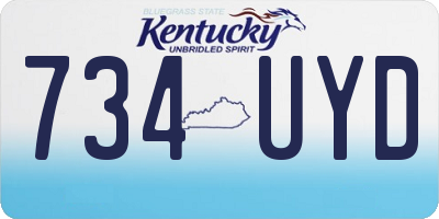 KY license plate 734UYD