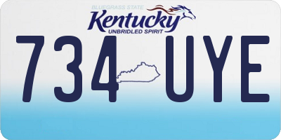 KY license plate 734UYE