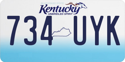 KY license plate 734UYK