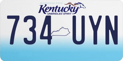 KY license plate 734UYN