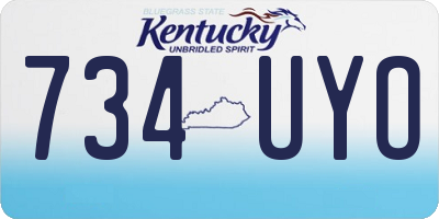 KY license plate 734UYO