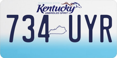 KY license plate 734UYR