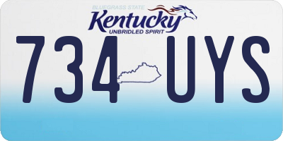KY license plate 734UYS