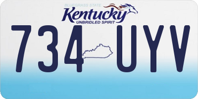 KY license plate 734UYV