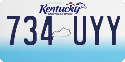 KY license plate 734UYY
