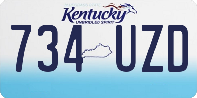 KY license plate 734UZD
