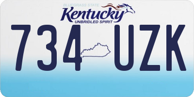KY license plate 734UZK