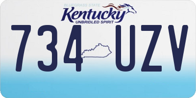 KY license plate 734UZV