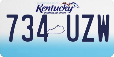 KY license plate 734UZW