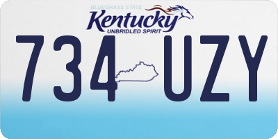 KY license plate 734UZY