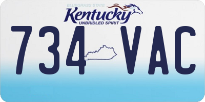 KY license plate 734VAC