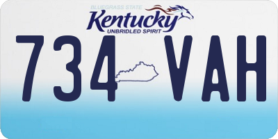 KY license plate 734VAH