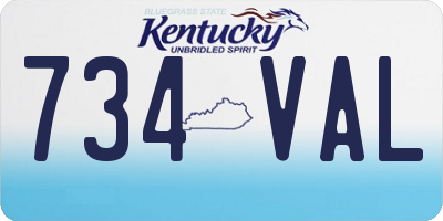 KY license plate 734VAL