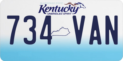KY license plate 734VAN