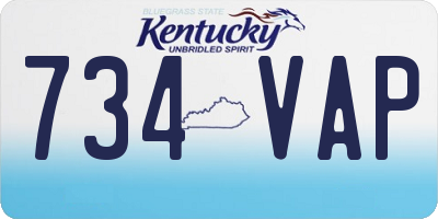 KY license plate 734VAP