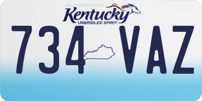 KY license plate 734VAZ