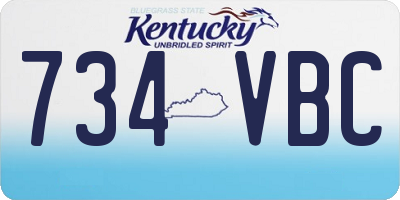KY license plate 734VBC
