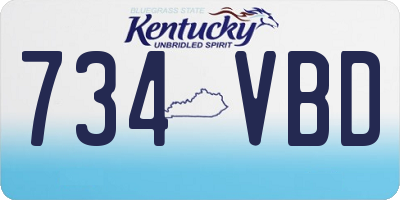 KY license plate 734VBD
