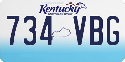 KY license plate 734VBG