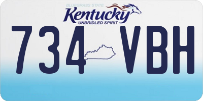 KY license plate 734VBH