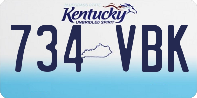 KY license plate 734VBK