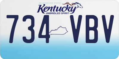 KY license plate 734VBV