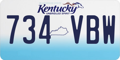 KY license plate 734VBW