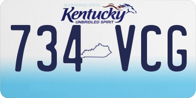 KY license plate 734VCG