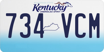 KY license plate 734VCM