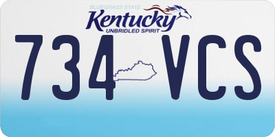 KY license plate 734VCS