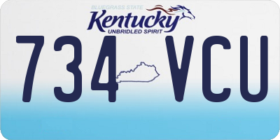 KY license plate 734VCU
