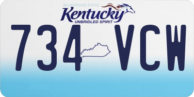 KY license plate 734VCW