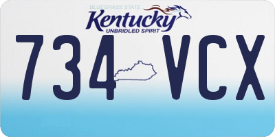 KY license plate 734VCX
