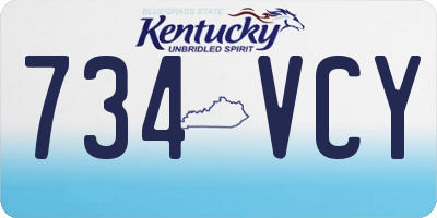 KY license plate 734VCY