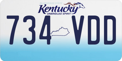 KY license plate 734VDD