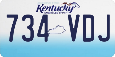 KY license plate 734VDJ
