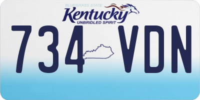 KY license plate 734VDN