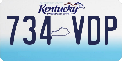 KY license plate 734VDP